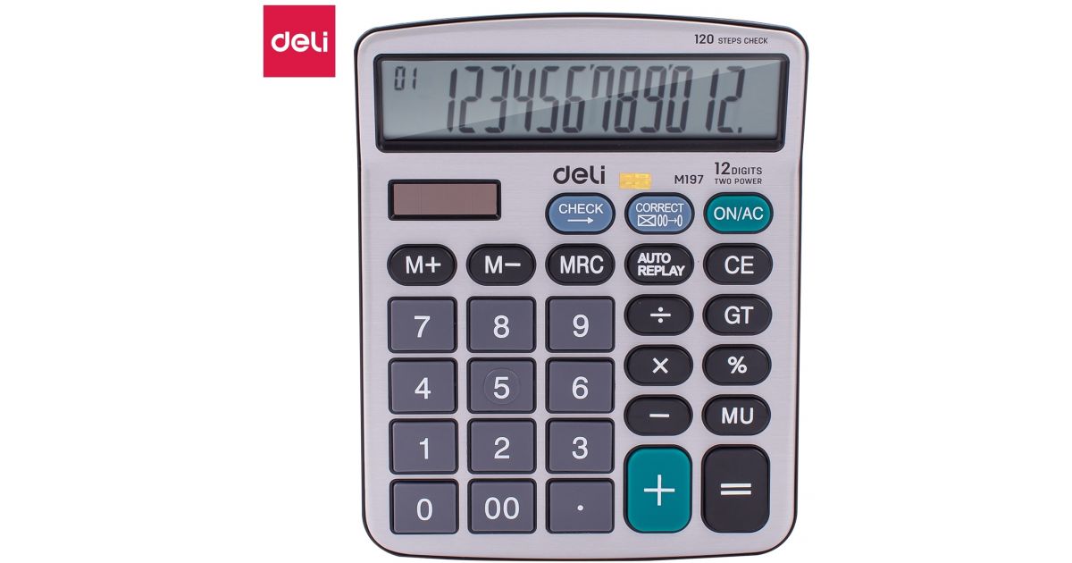 Desk Calculator 12 Digits Deli 180x144x39mm